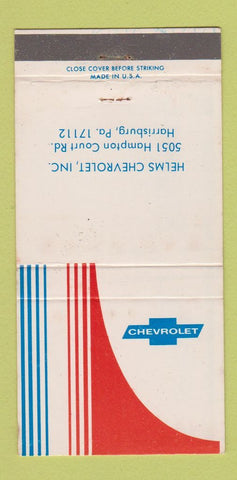 Matchbook Cover - Helms Chevrolet Harrisburg PA 30 Strike