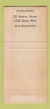 Matchbook Cover - Rod's Frontier San Francisco CA restaurant 30 Strike