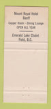 Matchbook Cover - Gray Line Bus Mount Royal Hotel Banff AB 30 Strike
