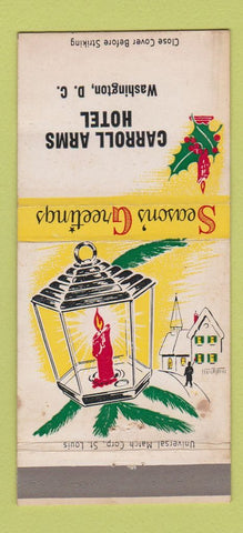 Matchbook Cover - Carroll Arms Hotel Washington DC Christmas WEAR 30 Strike