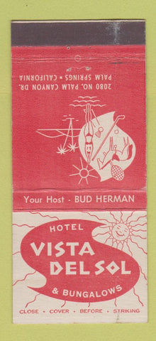 Matchbook Cover - Vista Del Sol Hotel Palm Springs CA girlie WEAR 30 Stick