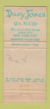 Matchbook Cover - Davy Jones Restaurant lobster New York City 30 Stick