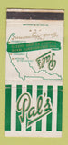 Matchbook Cover - Pal's Restaurant Fort Lauderdale Pompano FL 30 Strike