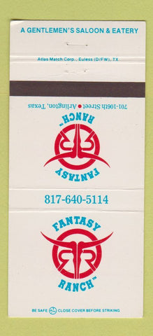 Matchbook Cover - Fantasy Ranch Arlington TX Strip Club? 30 Strike
