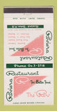 Matchbook Cover - Riviera Restaurant St John NB 30 Strike