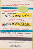Matchbook Cover - Jackmeyer Corporation New York NY 40 Strike