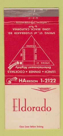 Matchbook Cover - Eldorado Restaurant Long Beach CA WEAR 30 Strike