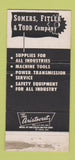 Matchbook Cover - Somers Fitler & Todd Pittsburgh PA machine tool 30 Strike