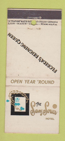 Matchbook Cover - Sans Souci Hotel Miami Beach FL 21 Strike Feature
