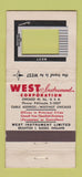 Matchbook Cover - West Instrument Chicago IL Brighton England 21 Strike Feature