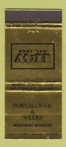 Matchbook Cover - Hornblower & Weeks Investments 30 Stick