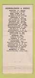 Matchbook Cover - Hornblower & Weeks Investments 30 Stick