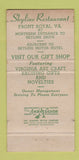 Matchbook Cover - Skyline Restaurant Front Royal VA WEAR 30 Strike