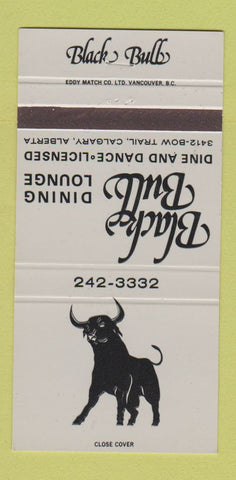 Matchbook Cover - Black Bull Dining Lounge Calgary AB 30 Strike