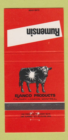 Matchbook Cover Rumensin Elanco Cattle Calgary AB London ON Monreal QC 30 Strike