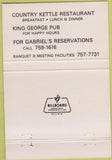 Matchbook Cover - Gabriel's Dinner Theater Holiday Inn Denver CO 40 Strike