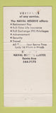 Matchbook Cover - Naval Reserve Center Santa Ana CA 30 Strike