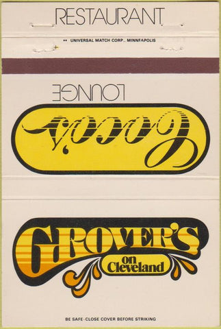 Matchbook Cover - Coco's Lounge Grover's on Cleveland ST Paul MN 40 Strike