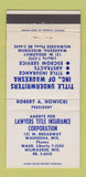 Matchbook Cover - Lawyers Title Insurance Corp Milwaukee Waukesha WI 30 Strike