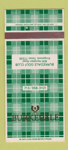Matchbook Cover - Burkedale Golf Club Kingwood TX 30 Strike