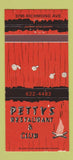 Matchbook Cover - Petty's Restaurant Club Houston? 30 Strike
