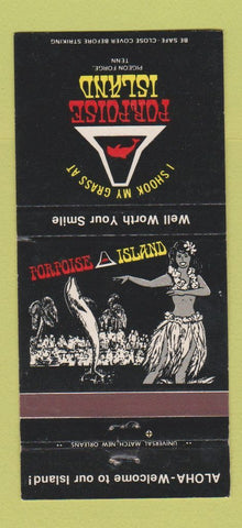 Matchbook Cover - Porpoise Island Pigeon Forge TN hula girlie 30 Strike