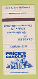Matchbook Cover - Price's Candles Churchville MD 30 Strike