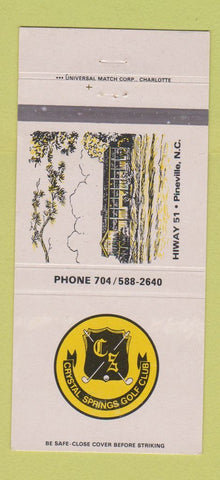 Matchbook Cover - Crystal Springs Golf Club Pineville NC 30 Strike