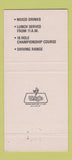 Matchbook Cover - Crystal Springs Golf Club Pineville NC 30 Strike