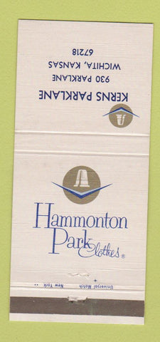 Matchbook Cover - Hammonton Park Clothes Kerns Wichita KS 30 Strike