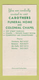 Matchbook Cover - Carothers Funeral Home Gastonia NC Stanley Belmont 30 Strike