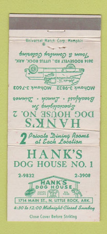 Matchbook Cover - Hank's Dog House North Little Rock AR 30 Strike