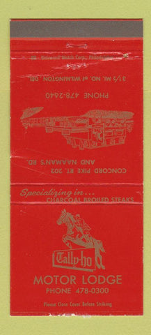 Matchbook Cover - Tally Ho Motor Lodge Wilmington DE 30 Strike