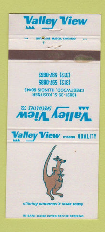 Matchbook Cover - Valley View Specialties Crestwood IL WEAR 30 Strike
