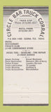 Matchbook Cover - Chevron oil gas Circle Bar Truck Corral Ozona TX 30 Strike