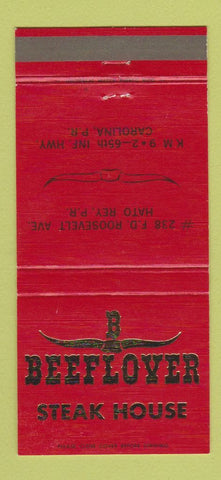 Matchbook Cover - Beeflover Steak House Carolina Puerto Rico 30 Strike
