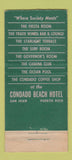 Matchbook Cover - Condado Beach Hotel San Juan Puerto Rico 30 Stick