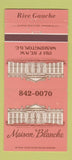 Matchbook Cover - Maison Blanche Washington DC 30 Strike