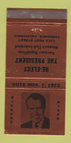 Matchbook Cover - Richard Nixon for President Torrance CA 1972 BRONZE 30 Strike