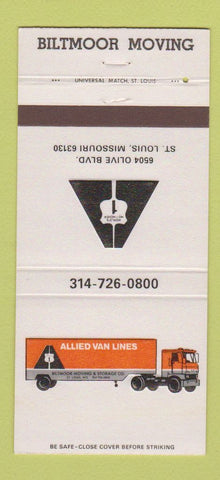Matchbook Cover - Allied Van Lines Trucking St Louis MO 30 Strike