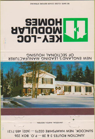 Matchbook Cover - Key Loc Modular Homes Trailers Suncook NH 40 Strike