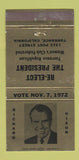 Matchbook Cover - Richard Nixon for President Torrance CA 1972 GOLD 30 Strike