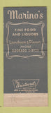 Matchbook Cover - Marino's Restaurant New York City WEAR 30 Strike