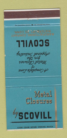 Matchbook Cover - Schovill Metal Closures Waterbury CT 30 Strike