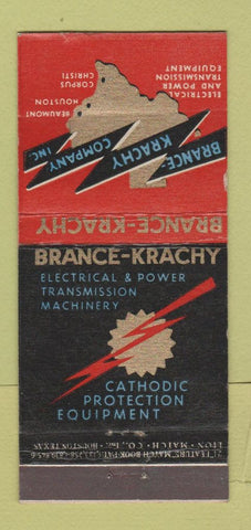 Matchbook Cover Brace Krachy Electrical Houston TX WORN BACK 21 Strike Feature