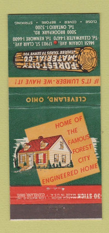 Matchbook Cover - Forest City Material Lumber Cleveland OH 30 Stick