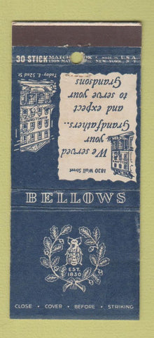 Matchbook Cover - Bellows Liquors New York City WEAR 30 Stick
