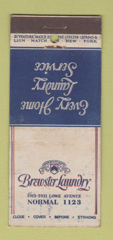 Matchbook Cover - Brewster Laundry WEAR 21 Strike Feature