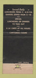 Matchbook Cover - The Jade Chinese Restaurant Jersey City NJ 21 Strike Feature