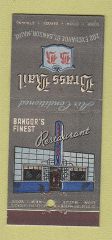 Matchbook Cover - Brass Rail Restaurant Bangor ME 21 Strike Feature